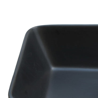 Lavabo Appoggio Nero Marrone Rettangolare 46x35,5x13cm Ceramica - homemem39