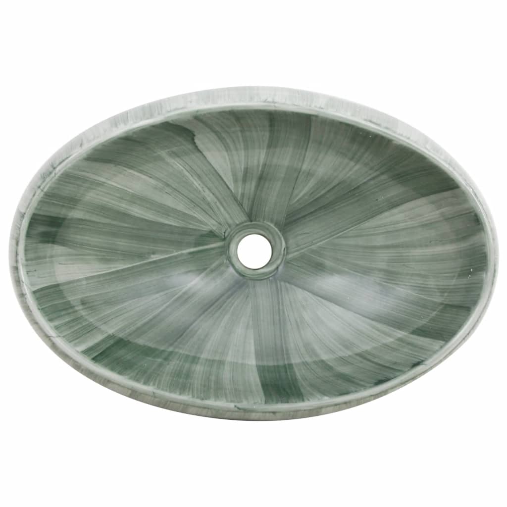 Lavabo da Appoggio Verde Ovale 59x40x15 cm Ceramica - homemem39