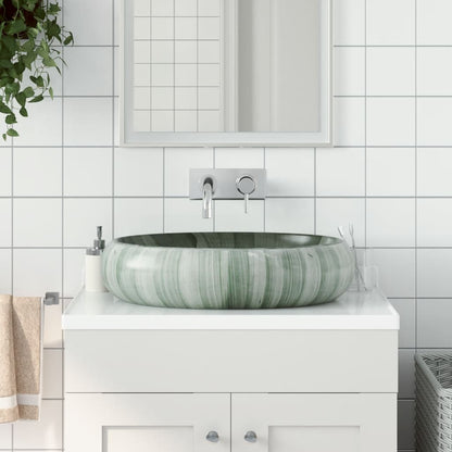 Lavabo da Appoggio Verde Ovale 59x40x15 cm Ceramica - homemem39