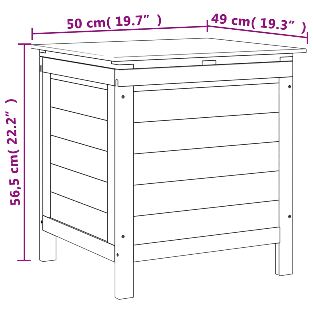 Contenitore Giardino Marrone 50x49x56,5 cm Legno Massello Abete - homemem39