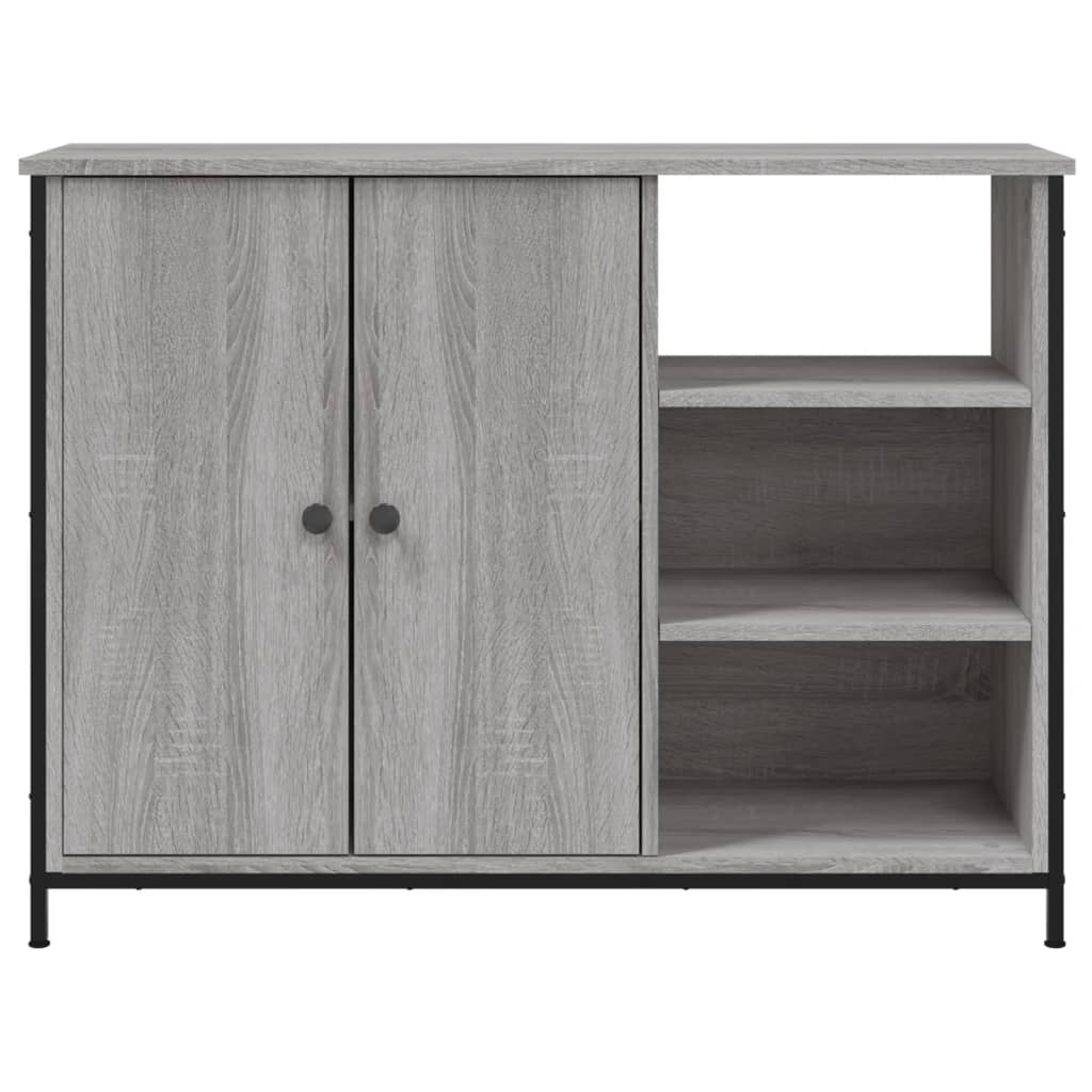 Credenza Grigio Sonoma 100x33x75 cm in Legno Multistrato