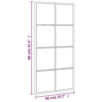 Specchio da Parete Nero 40x80 cm Rettangolare in Ferro - homemem39