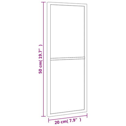 Specchio da Parete Nero 20x50 cm Rettangolare in Ferro - homemem39