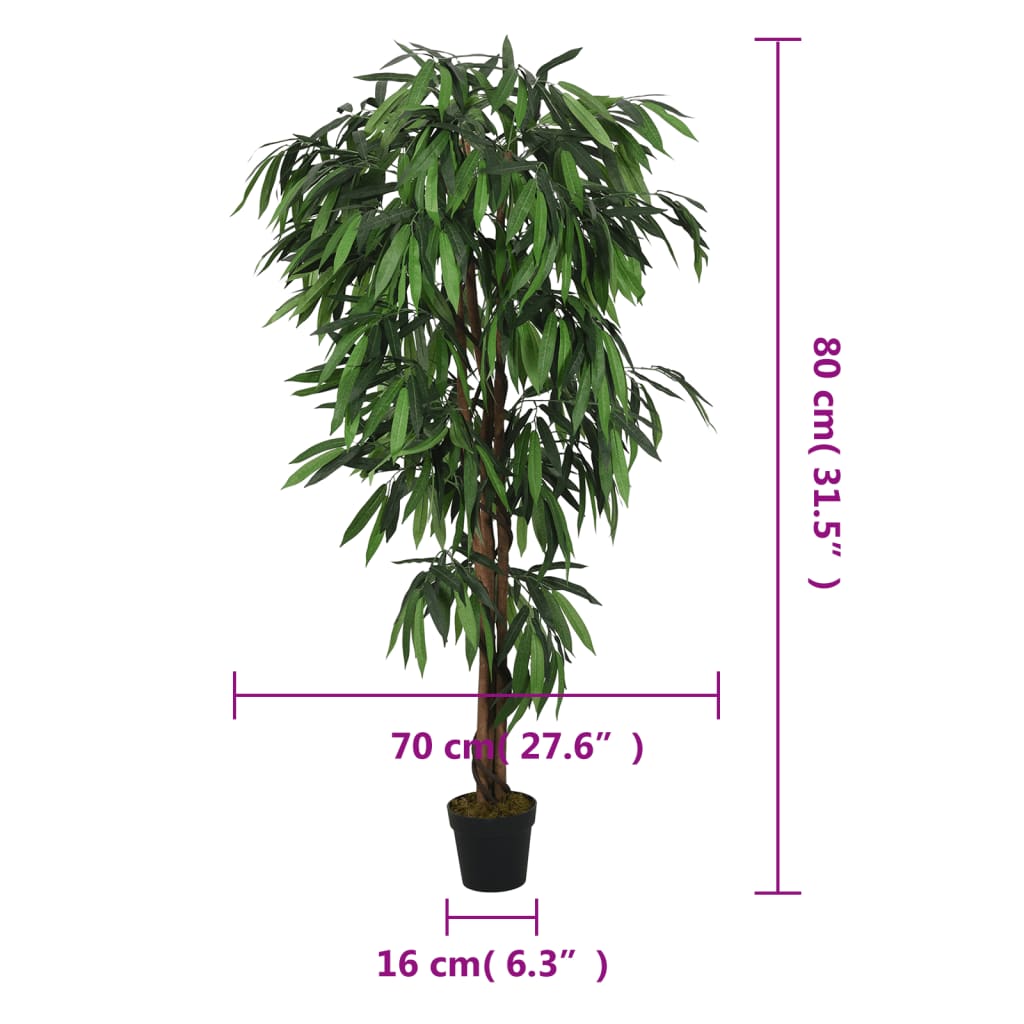 Albero Mango Artificiale 300 Foglie 80 cm Verde - homemem39