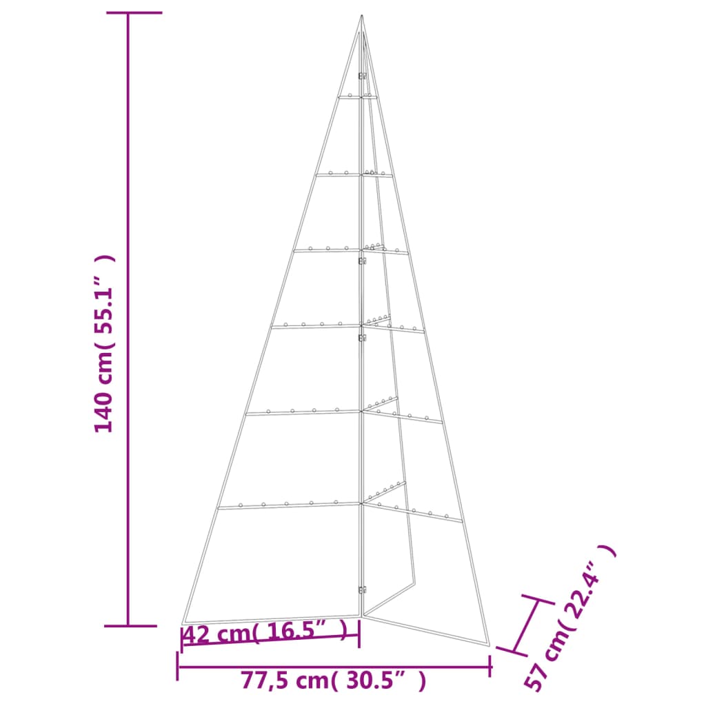 Albero di Natale Decorativo in Metallo Nero 140 cm - homemem39