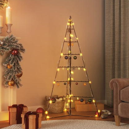 Albero di Natale Decorativo in Metallo Nero 140 cm