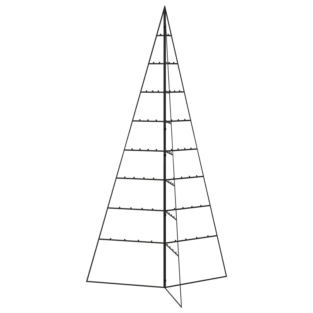 Albero di Natale Decorativo in Metallo Nero 180 cm