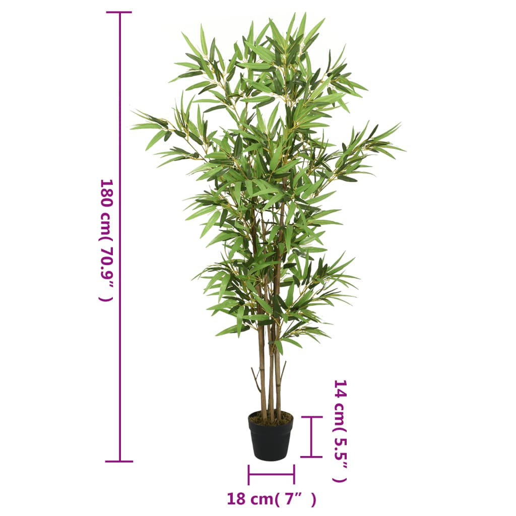 Albero Bambù Artificiale 1288 Foglie 180 cm Verde - homemem39