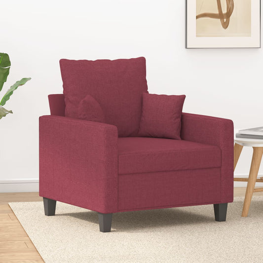 Poltrona Rosso Vino 60 cm in Tessuto - homemem39