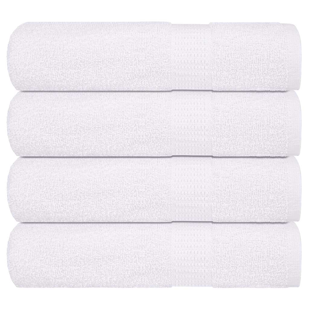 Asciugamani da Bagno 4 pz Bianchi 100x150cm 360g/m² 100% Cotone - homemem39