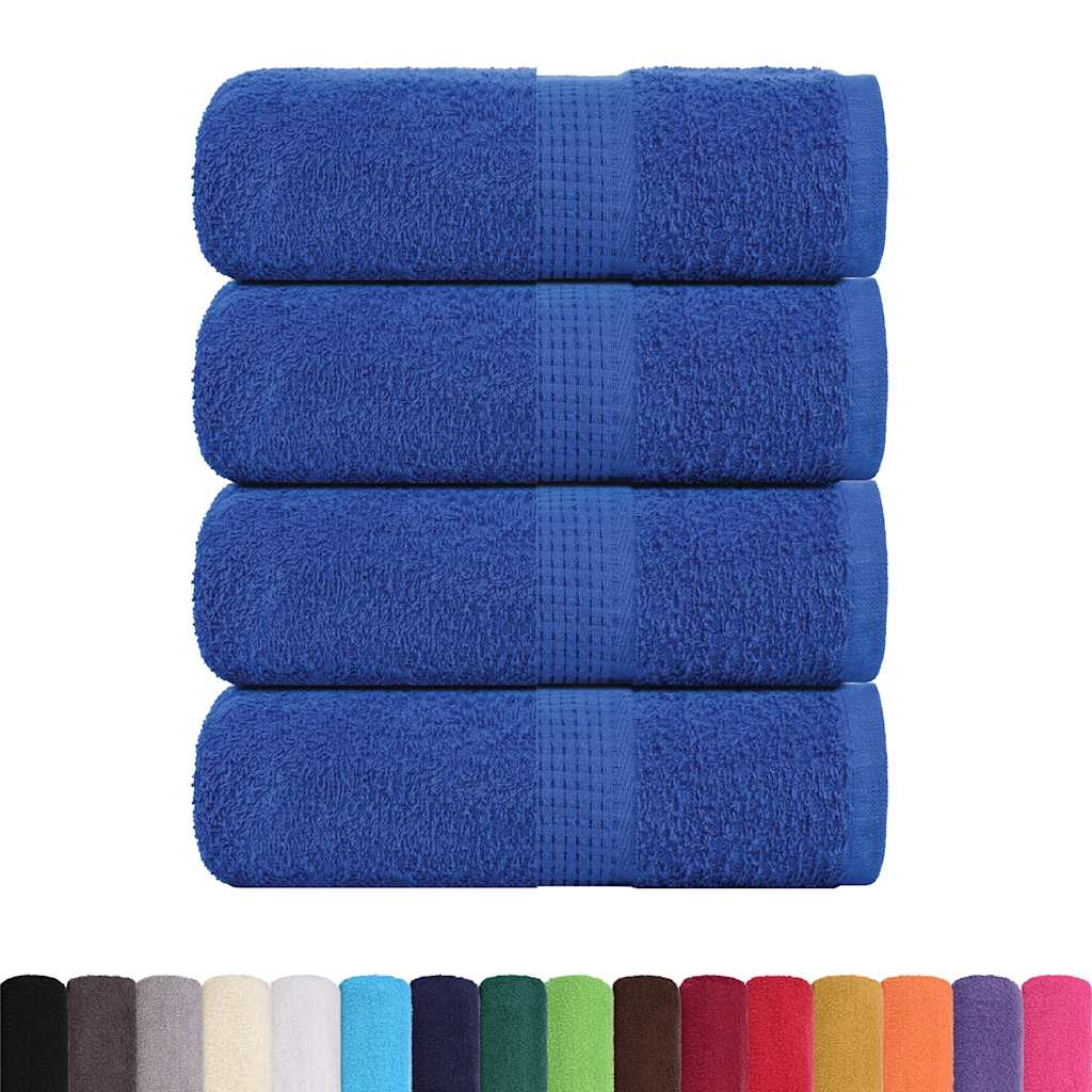 Asciugamani Ospiti 4 pz Blu 30x50 cm 360 g/m² 100% Cotone