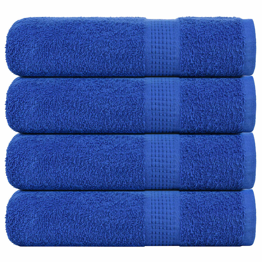 Asciugamani da Bagno 4 pz Blu 100x150cm 360g/m² 100% Cotone