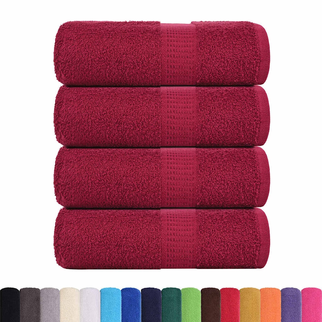 Asciugamani Ospiti 4 pz Bordò 30x50 cm 360 g/m² 100% Cotone - homemem39