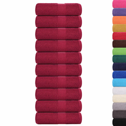 Asciugamani Ospiti 10 pz Bordò 30x50 cm 360 g/m² 100% Cotone - homemem39