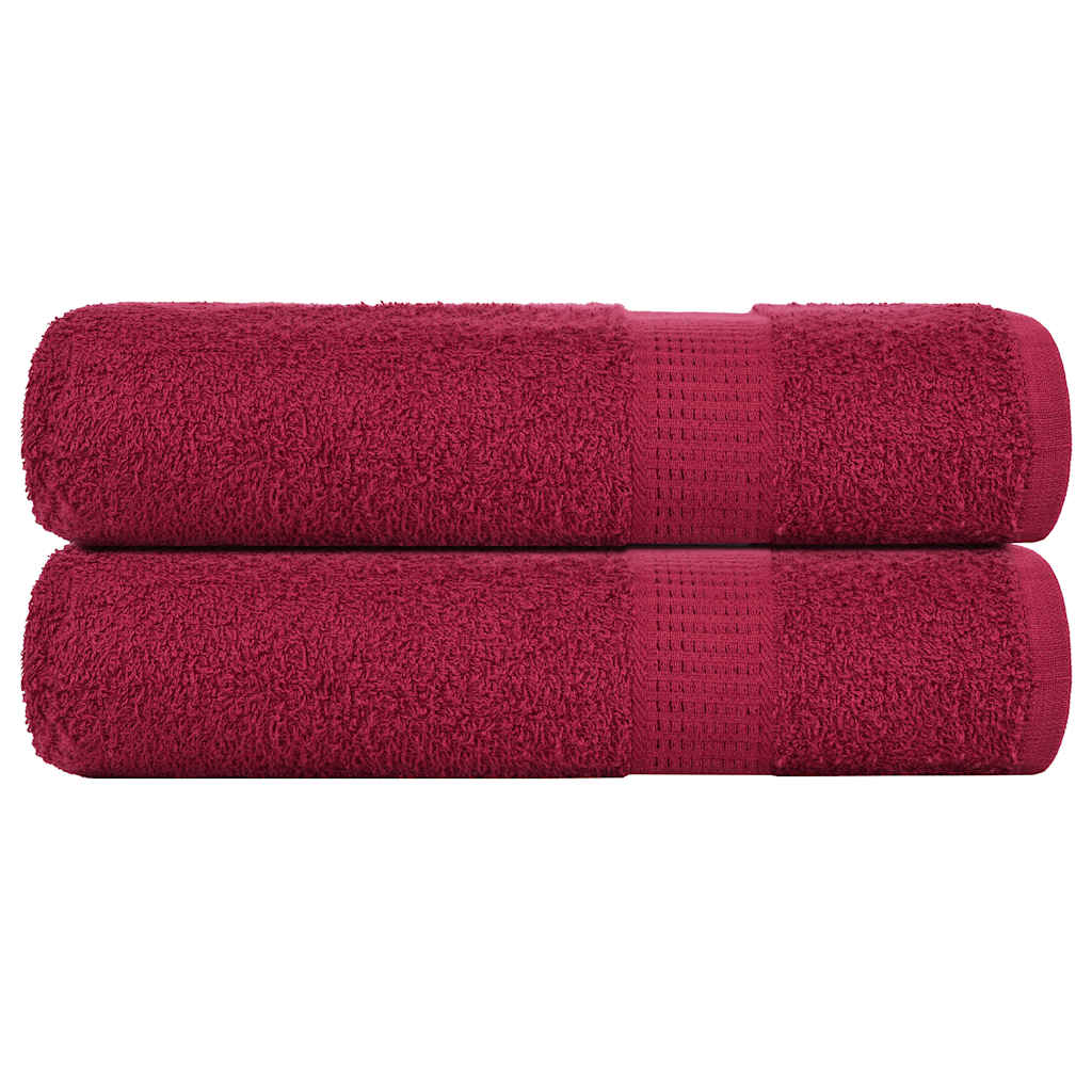 Asciugamani Doccia 2 pz Bordeaux 70x140 cm 360 g/m² 100% Cotone