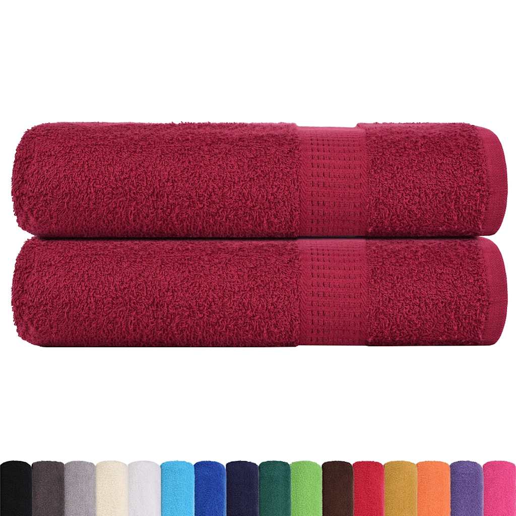 Asciugamani Doccia 2 pz Bordeaux 70x140 cm 360 g/m² 100% Cotone - homemem39