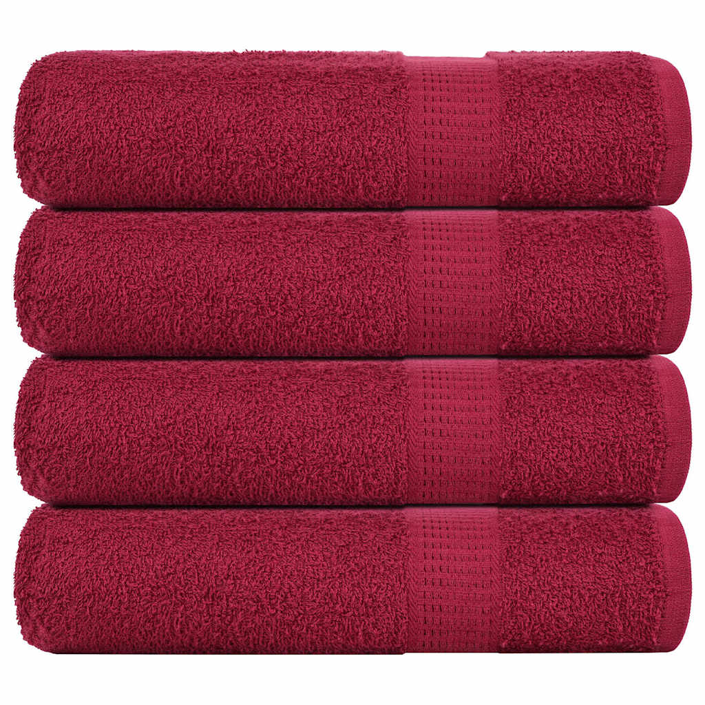 Asciugamani Doccia 4 pz Bordeaux 70x140 cm 360 g/m² 100% Cotone - homemem39