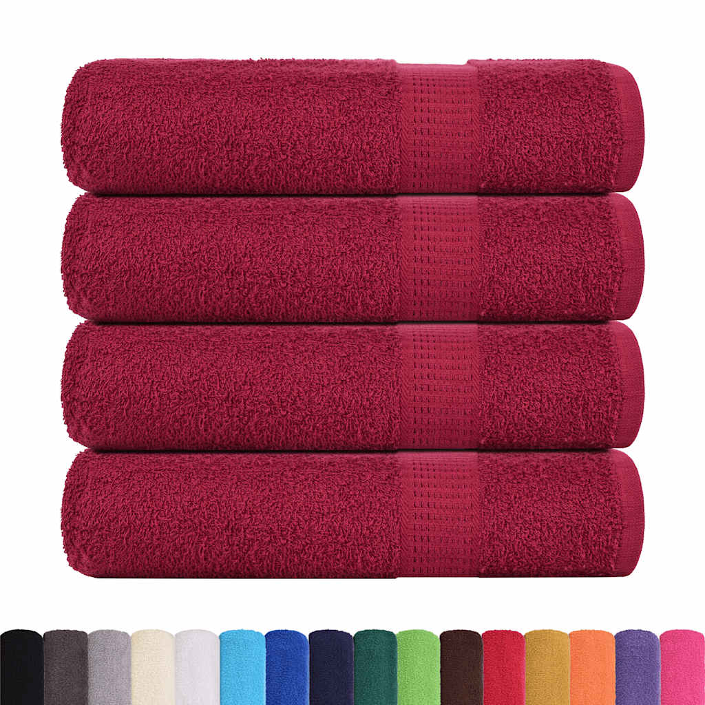 Asciugamani Doccia 4 pz Bordeaux 70x140 cm 360 g/m² 100% Cotone