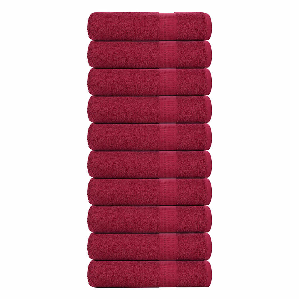 Asciugamani Doccia 10 pz Bordeaux 70x140cm 360 g/m² 100% Cotone