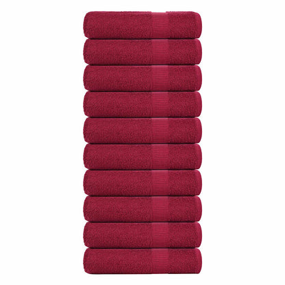 Asciugamani Doccia 10 pz Bordeaux 70x140cm 360 g/m² 100% Cotone