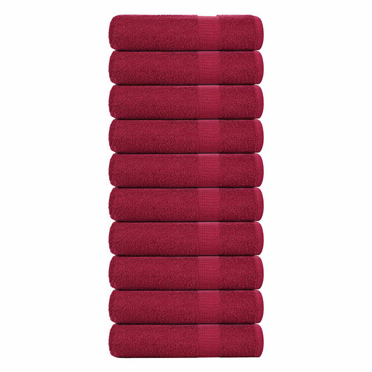 Asciugamani Doccia 10 pz Bordeaux 70x140cm 360 g/m² 100% Cotone