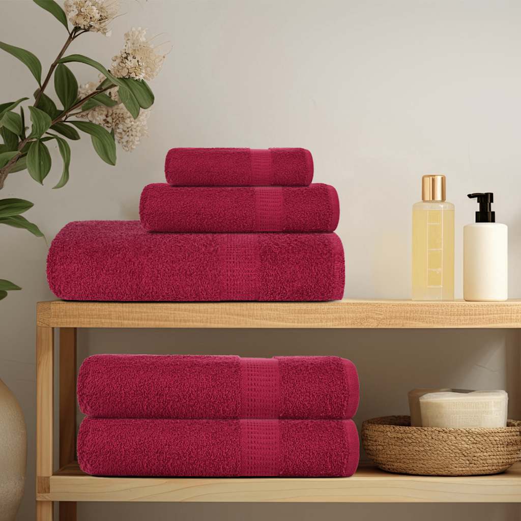 Asciugamani da Bagno 2pz Bordeaux 100x150cm 360g/m² 100% Cotone - homemem39