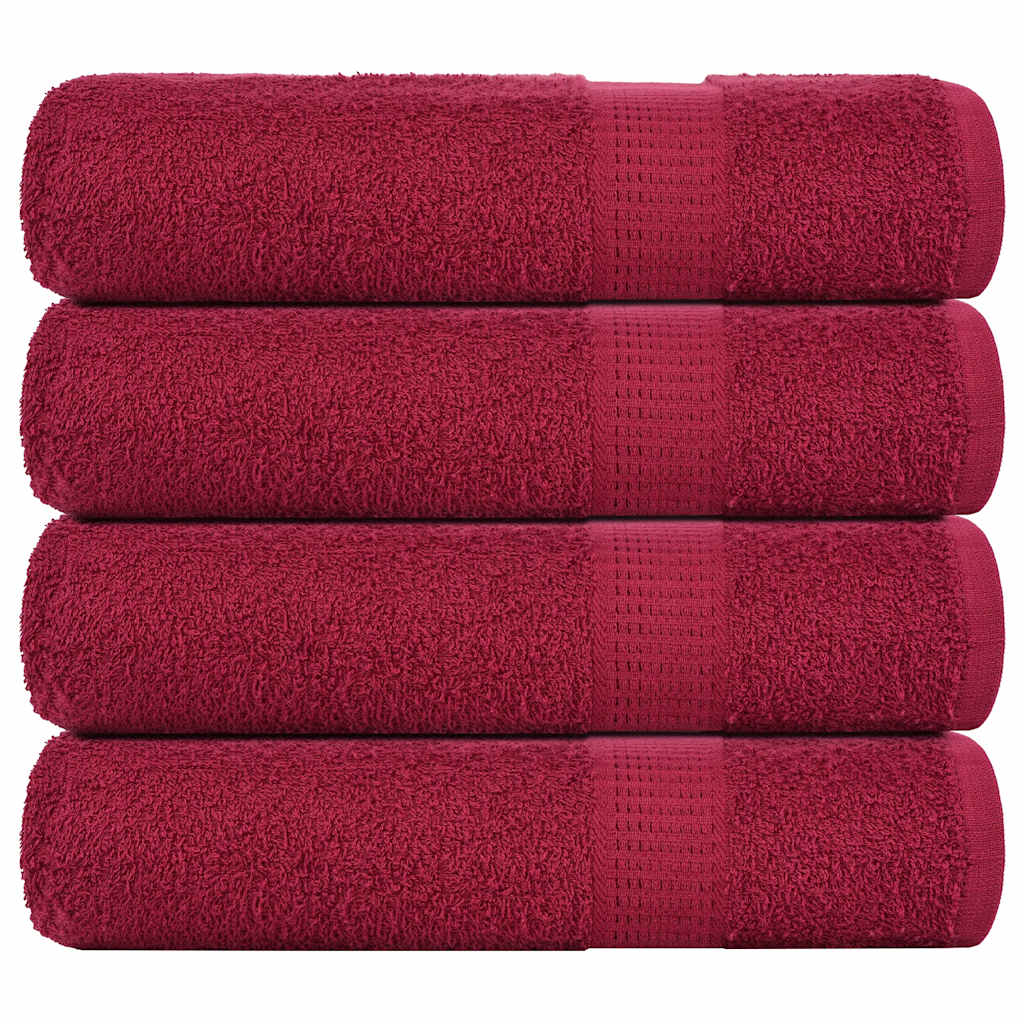 Asciugamani da Bagno 4pz Bordeaux 100x150cm 360g/m² 100% Cotone - homemem39