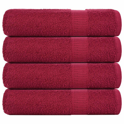 Asciugamani da Bagno 4pz Bordeaux 100x150cm 360g/m² 100% Cotone - homemem39