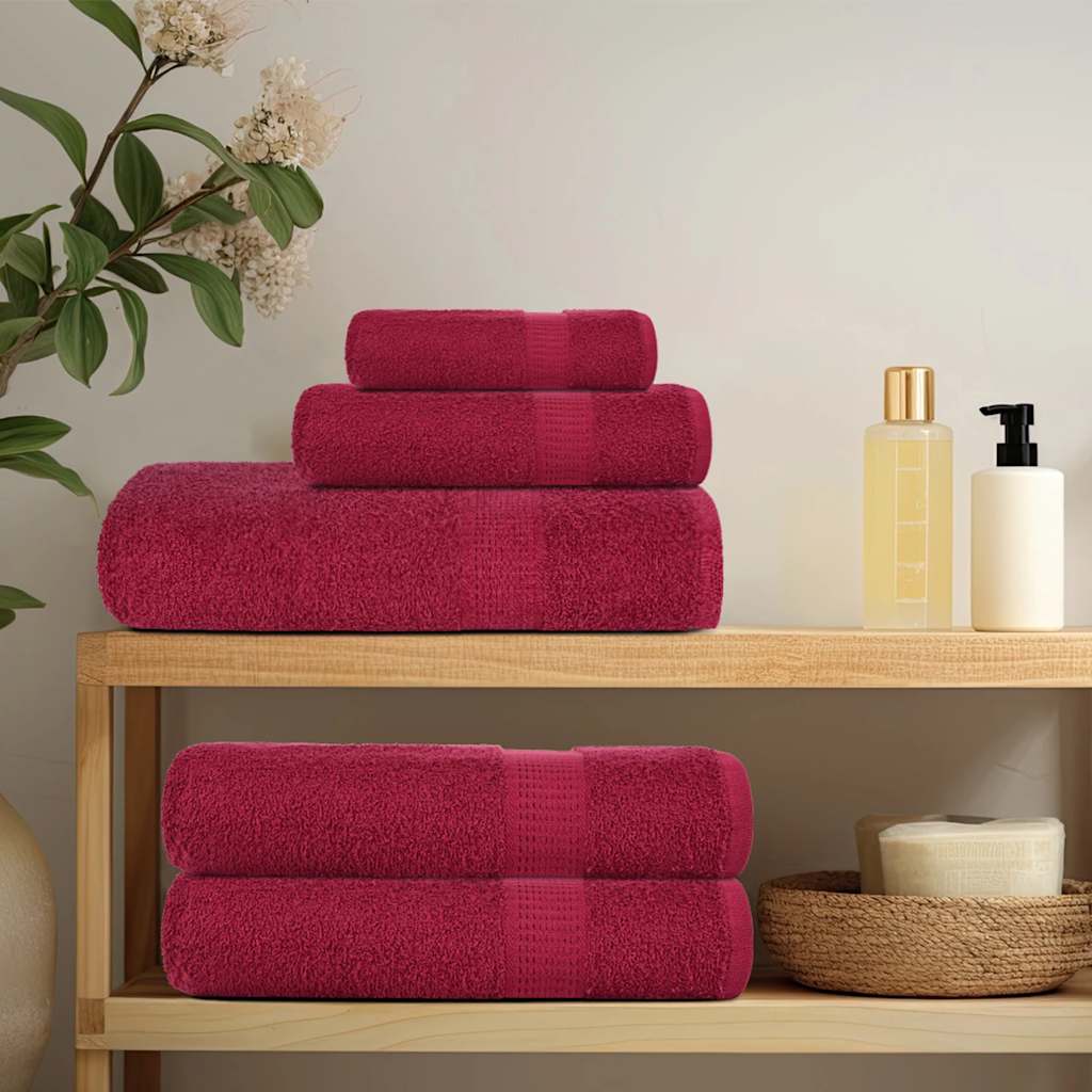 Asciugamani da Bagno 4pz Bordeaux 100x150cm 360g/m² 100% Cotone - homemem39