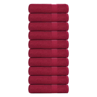 Asciugamani da Bagno 10 pz Bordeaux 100x150 cm 100% Cotone - homemem39