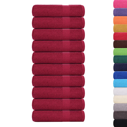 Asciugamani da Bagno 10 pz Bordeaux 100x150 cm 100% Cotone - homemem39