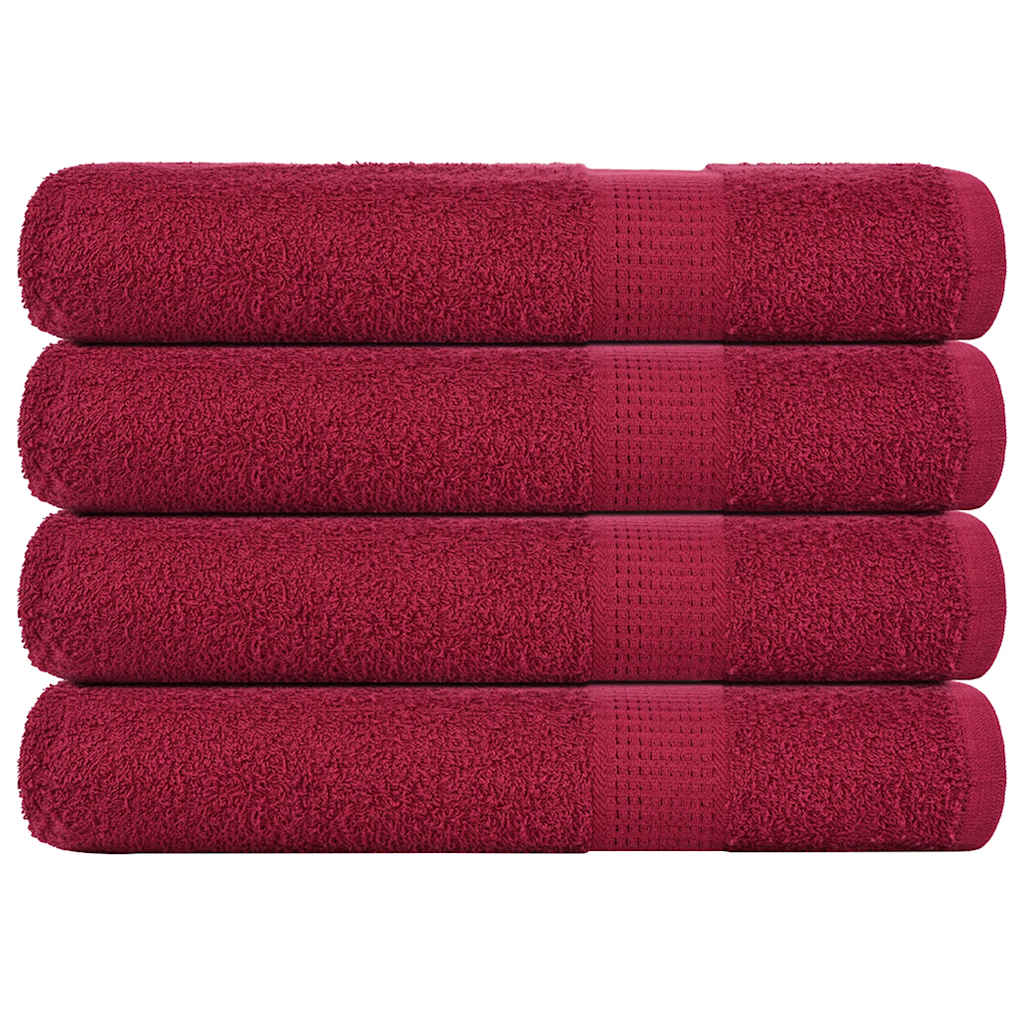 Asciugamani 4 pz Bordeaux 100x200 cm 360 g/m² 100% Cotone