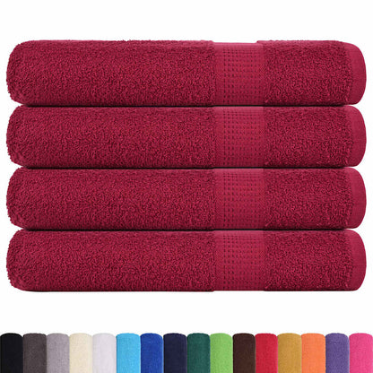 Asciugamani 4 pz Bordeaux 100x200 cm 360 g/m² 100% Cotone