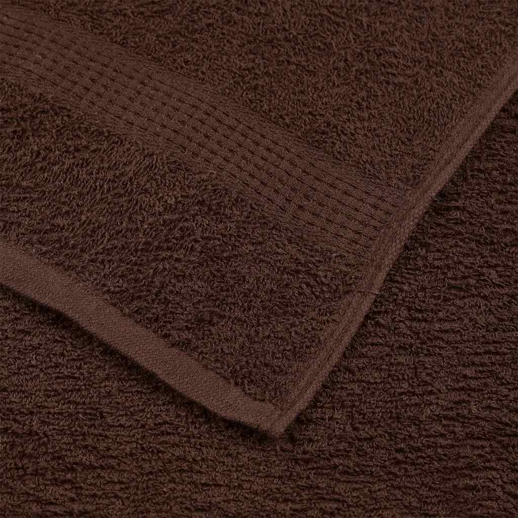 Asciugamani 10 pz Marrone 50x100 cm 360 g/m² 100% Cotone - homemem39