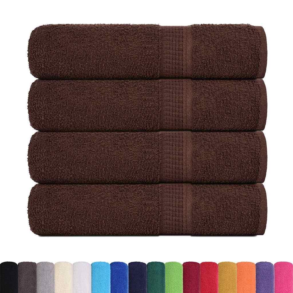 Asciugamani Doccia 4 pz Marrone 70x140 cm 360 g/m² 100% Cotone - homemem39