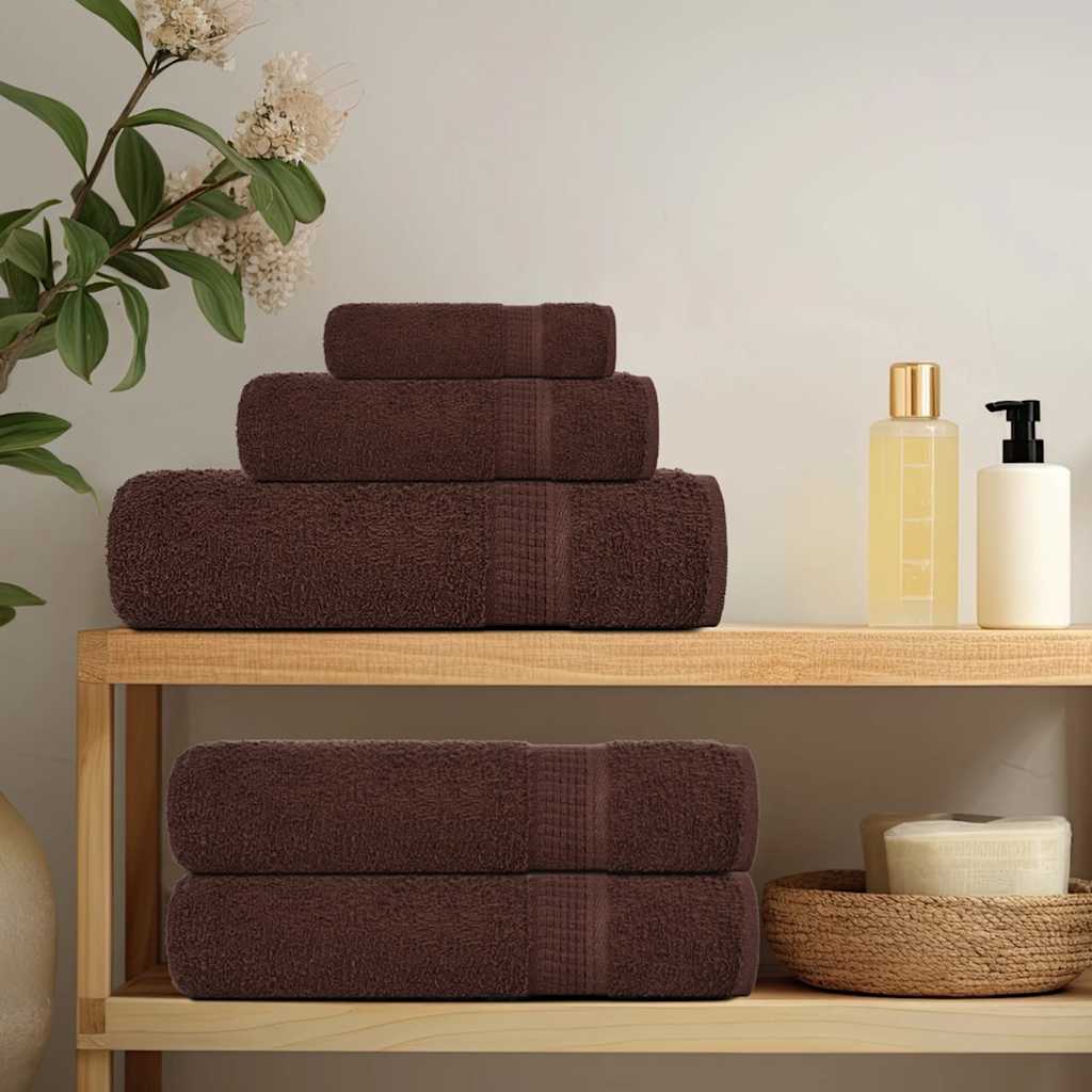 Asciugamani da Bagno 4 pz Marrone 100x150cm 360g/m² 100% Cotone - homemem39