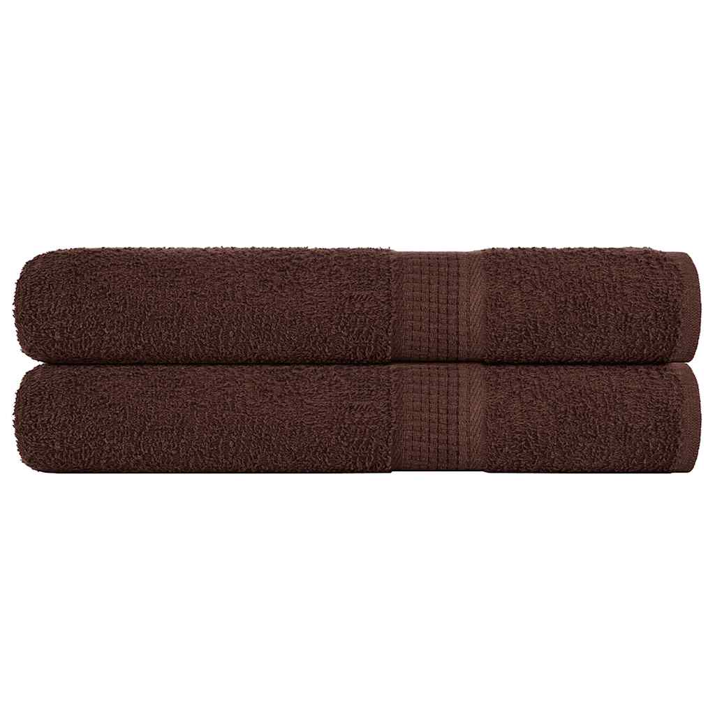 Asciugamani 2 pz Marrone 100x200 cm 360 g/m² 100% Cotone - homemem39