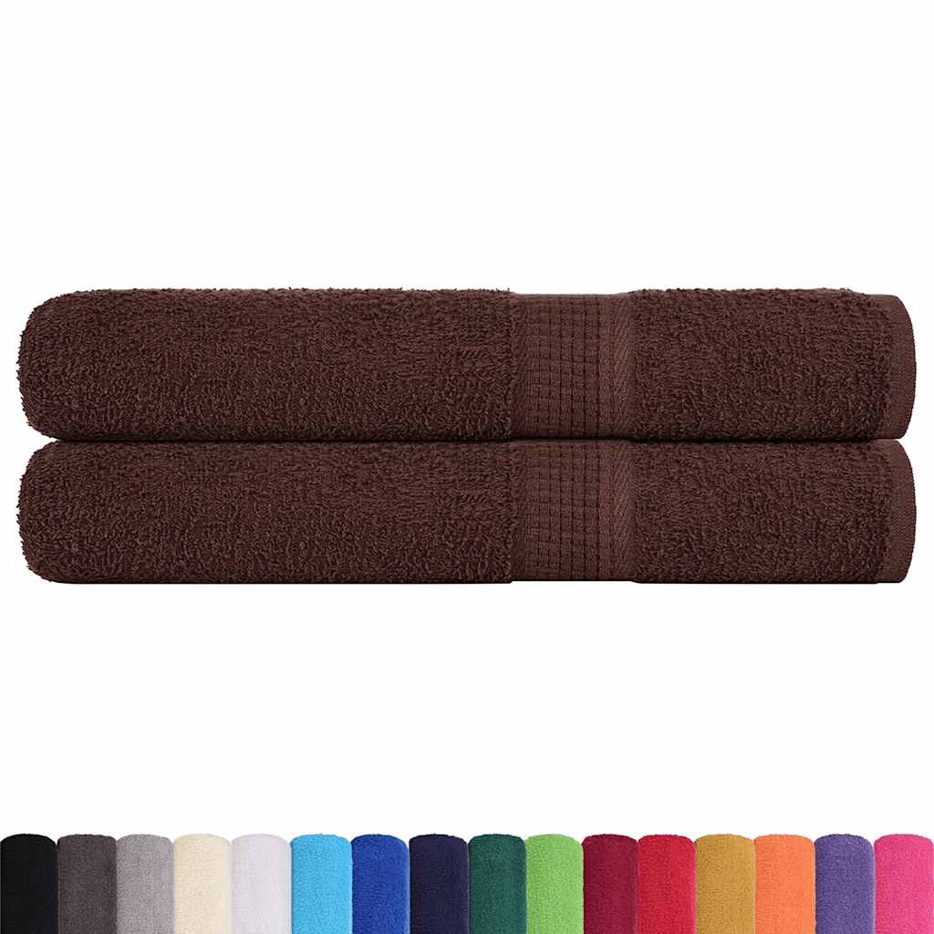 Asciugamani 2 pz Marrone 100x200 cm 360 g/m² 100% Cotone - homemem39