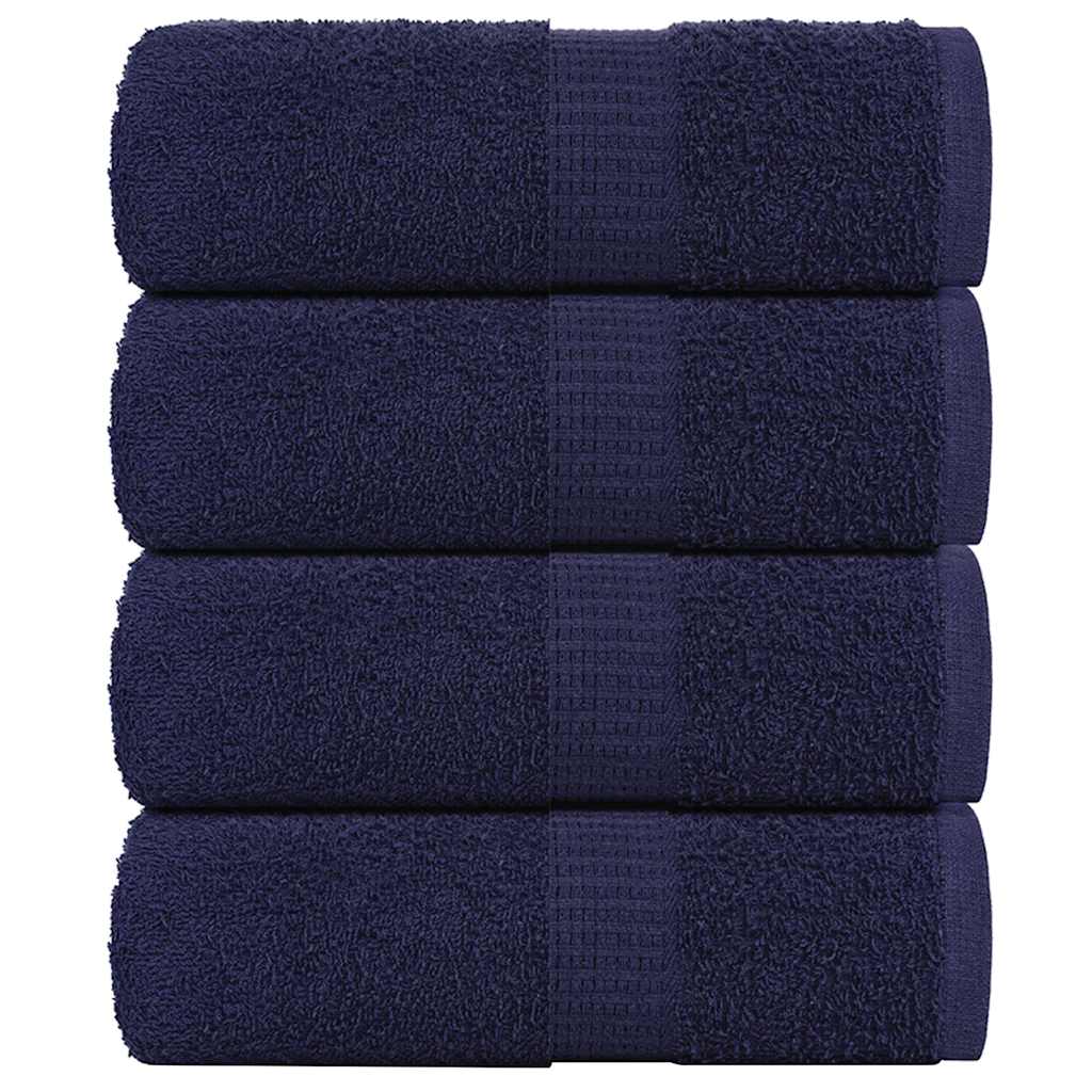 Asciugamani Ospiti 4 pz Blu Marino 30x50cm 360 g/m² 100% Cotone - homemem39