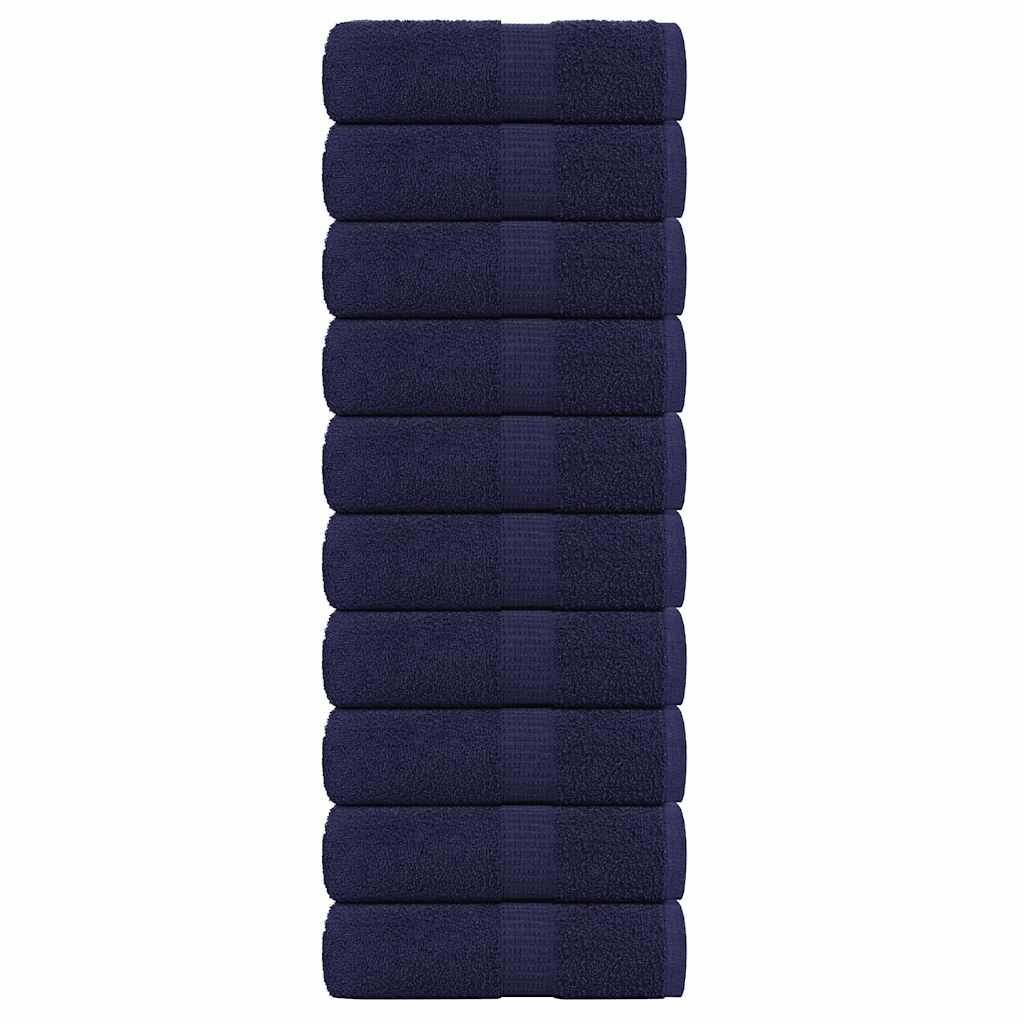 Asciugamani Ospiti 10pz Blu Marino 30x50cm 360 g/m² 100% Cotone - homemem39