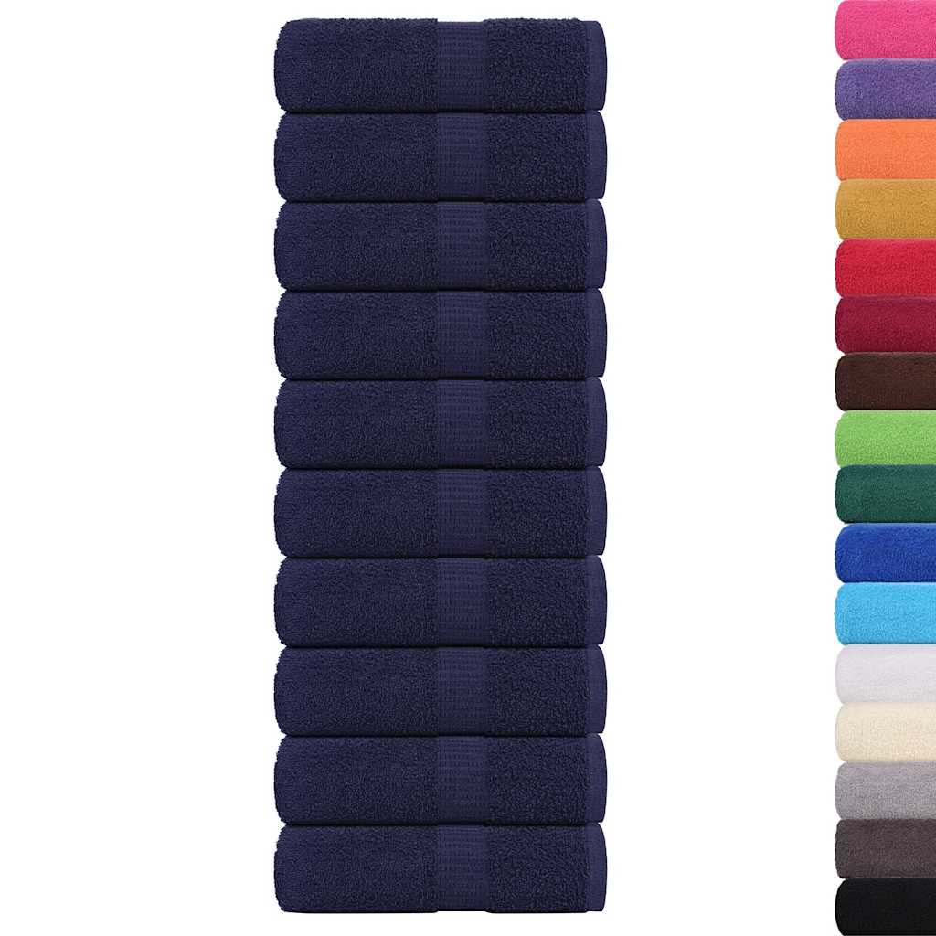 Asciugamani Ospiti 10pz Blu Marino 30x50cm 360 g/m² 100% Cotone - homemem39