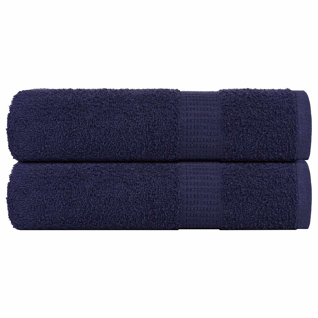 Asciugamani Doccia 2 pz Blu Marino 70x140cm 360g/m² 100% Cotone - homemem39