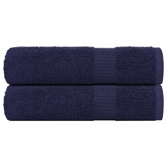 Asciugamani Doccia 2 pz Blu Marino 70x140cm 360g/m² 100% Cotone