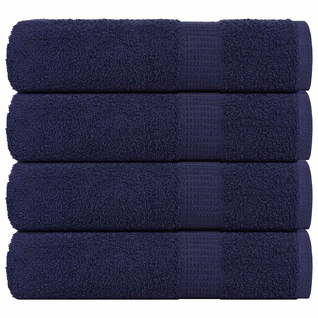 Asciugamani Doccia 4 pz Blu Marino 70x140cm 360g/m² 100% Cotone - homemem39