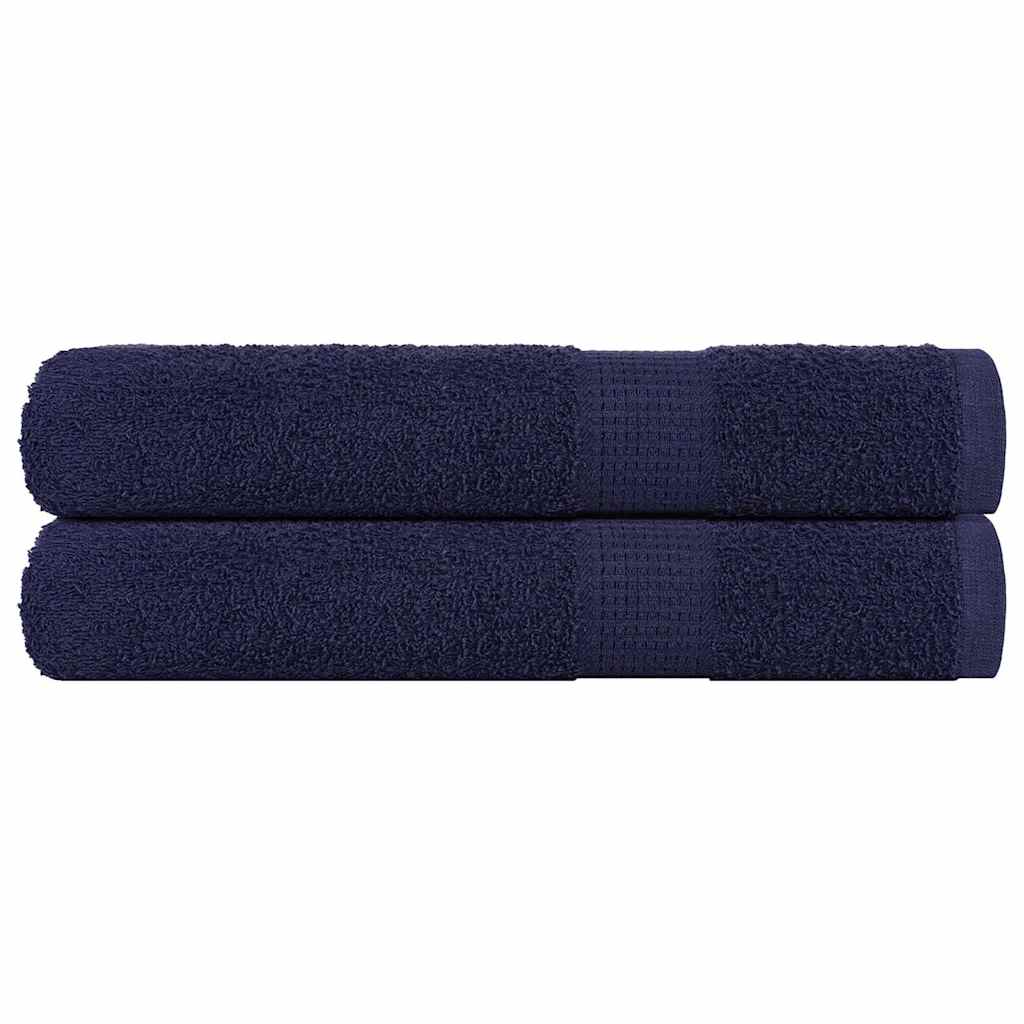 Asciugamani 2 pz Blu Marino 100x200 cm 360 g/m² 100% Cotone - homemem39