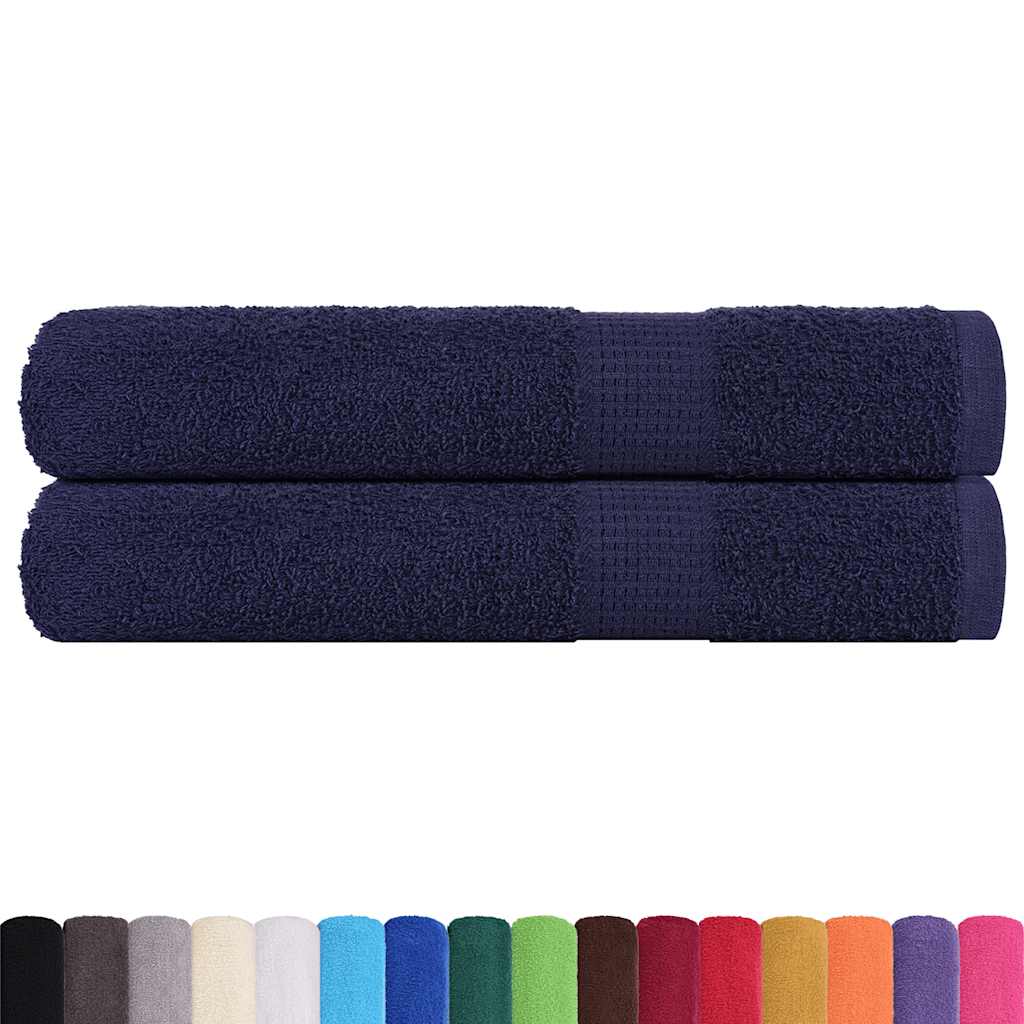 Asciugamani 2 pz Blu Marino 100x200 cm 360 g/m² 100% Cotone - homemem39