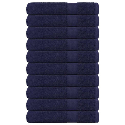 Asciugamani 10 pz Blu Marino 100x200 cm 360 g/m² 100% Cotone