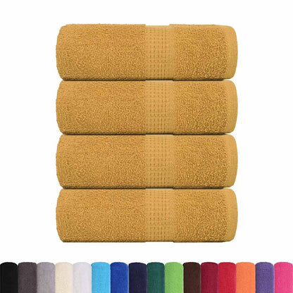 Asciugamani per Sapone 4 pz Oro 30x30 cm 360 g/m² 100% Cotone