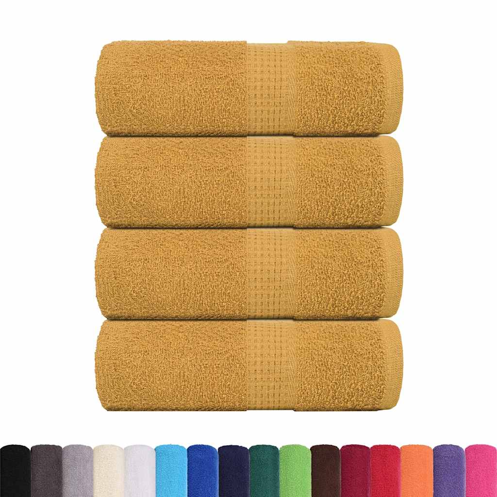 Asciugamani Ospiti 4 pz Oro 30x50 cm 360 g/m² 100% Cotone