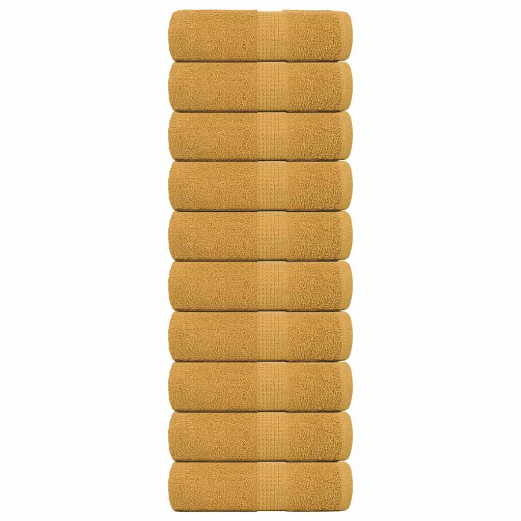 Asciugamani Ospiti 10 pz Oro 30x50 cm 360 g/m² 100% Cotone